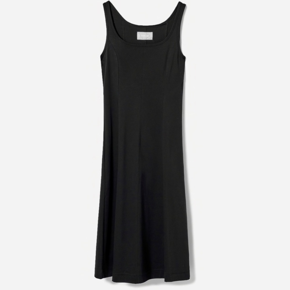 Everlane Luxe Cotton Seamed Tank Dress Black XS